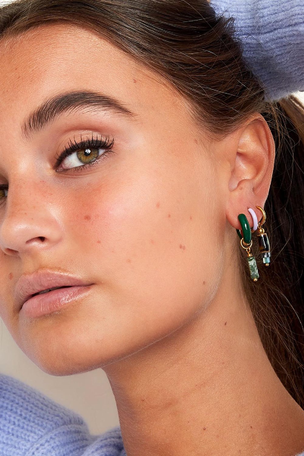 Boucles d'oreilles avec breloque colorée Small Acier inoxydable h5Image2